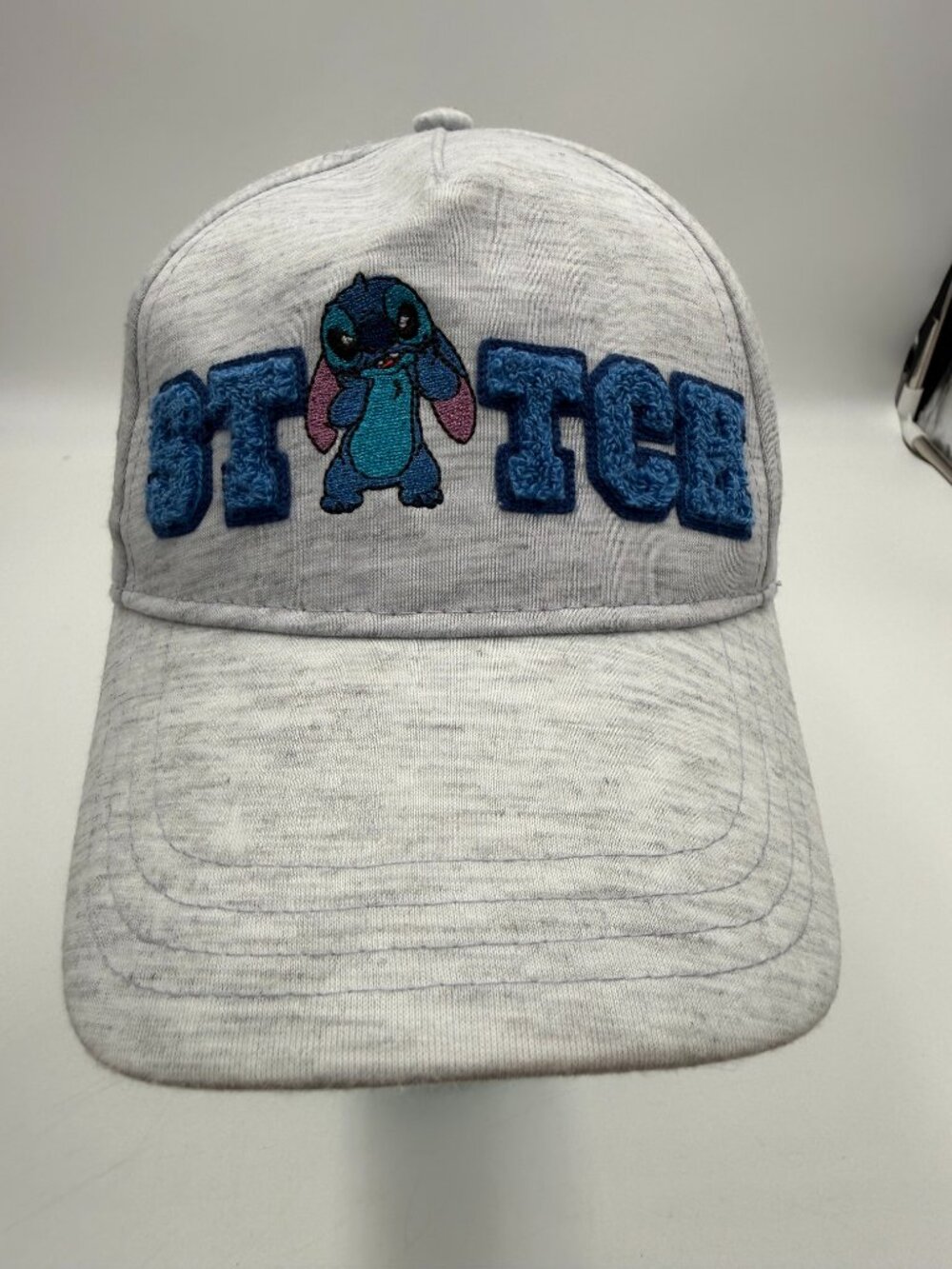 Disney Stitch Gray Hat Strapback Cap One Size OSFM Adjustable Embroidered